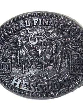 1989 NFR Belt Buckle NOS National Finals Rodeo Steer Wrestling Horse Cowboy